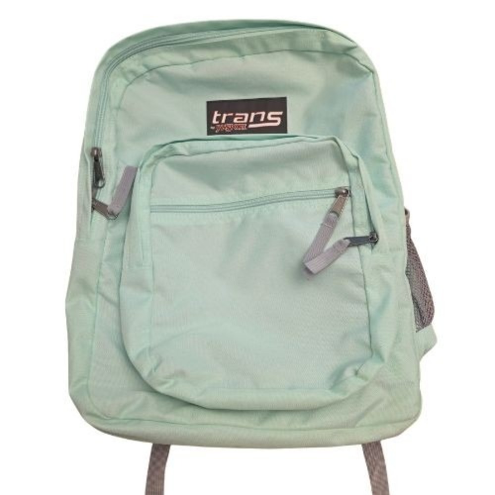 Trans by JanSport Mint Green Backpack School Bag Padded Straps Mesh Pocket 4 Zip
